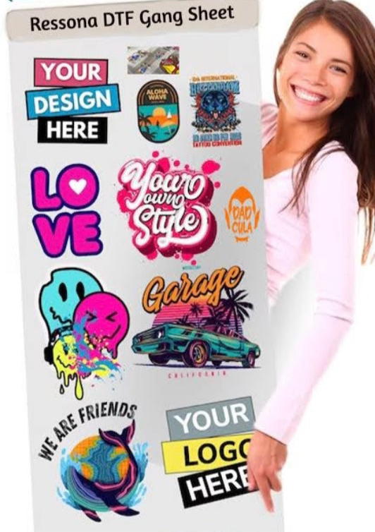 60cm Wide x 1m Long - DTF Gang Sheet